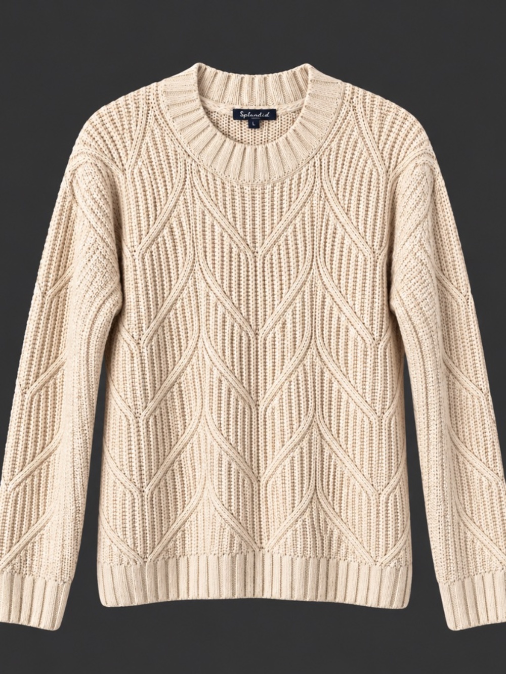 ***NEW *** Splendid Cream Cable Knit Crewneck Sweater Medium